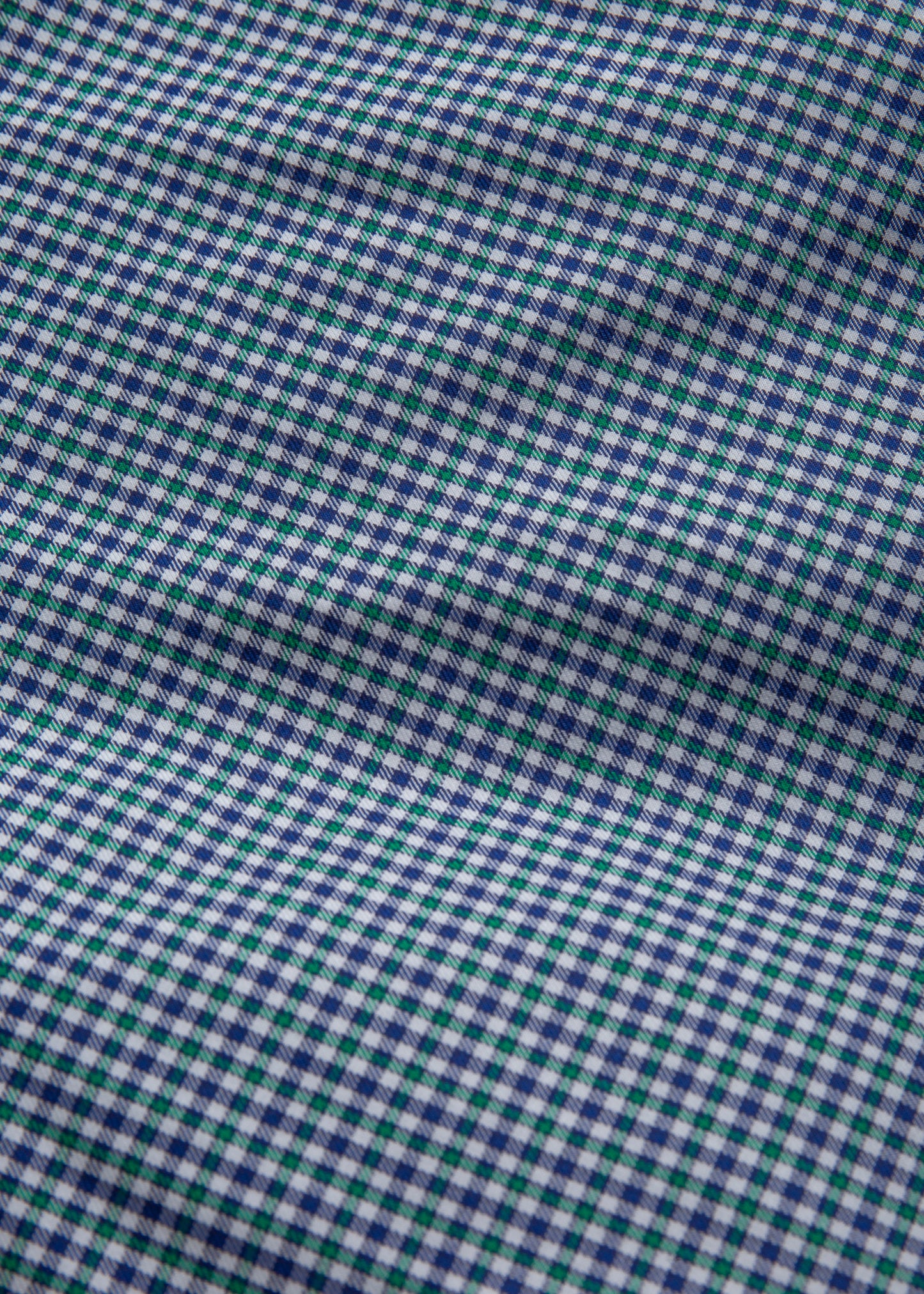 Single Needle Shirt, Blue and Green Check